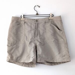 North Face Women's Beige Active Shorts with Relaxed Fit In Size Approx. 14